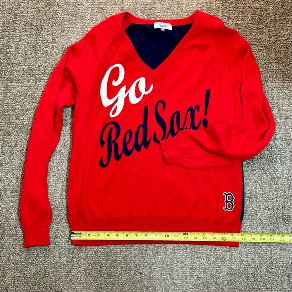 Boston Red Sox Womens V Neck Sweater Touch by Alyssa Milano MLB Size Extra Large - Picture 7 of 13